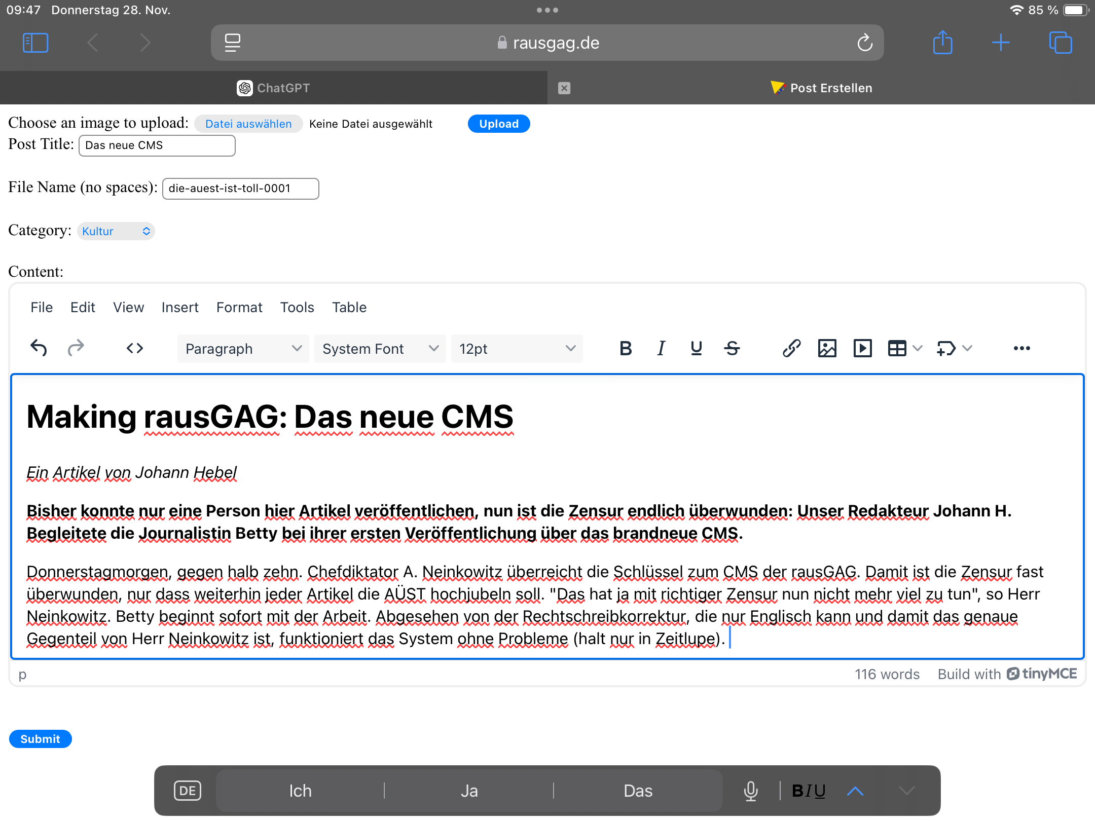 Unser geiles CMS